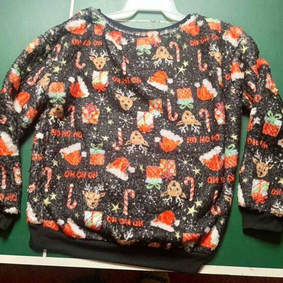 Super Soft Fully Fleece-Lined Christmas Reindeer Sweatshirt - Juniors Medium - Picture 7 of 7
